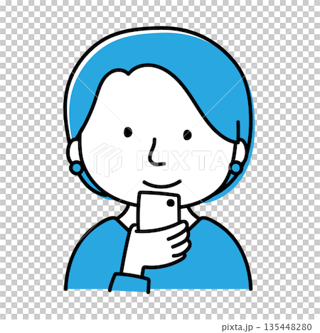 携帯電話を見ているピアスをしている女性 携帯電話を見ているピアスをしている女性 135448280