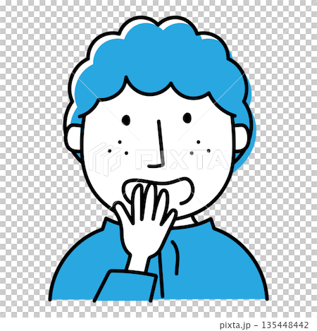 Surprised man with natural curls 135448442