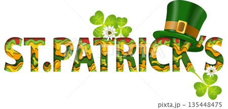 Saint Patricks Day Paper Cut Saint Patricks Day Paper Cut 135448475