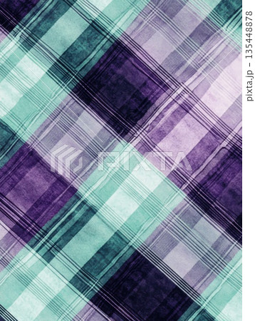texture of old plaid fabric 135448878