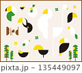 幾何学図形の鳥のイラスト素材 135449097