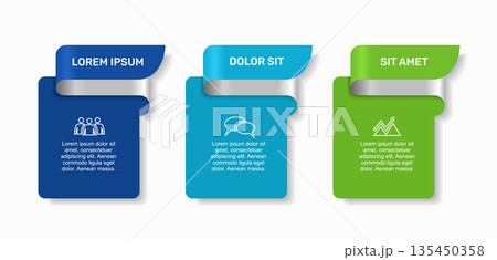 Infographic with icons, headings, and text blocks for business, presentation, or data visualization. Vector illustration. Infographic with icons, headings, and text blocks for business, presentation, or data visualization. Vector illustration. 135450358