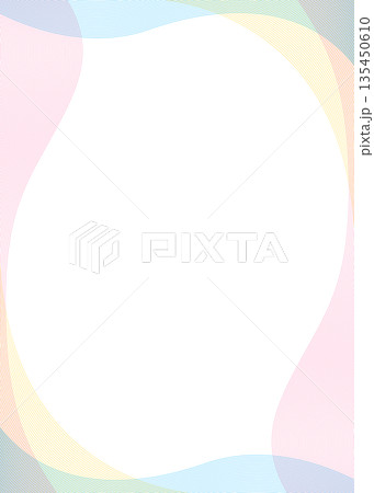曲線のシンプルな背景、フレーム、縦向き 135450610