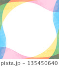 曲線のシンプルな背景、フレーム、水彩カラー、正方形サイズ 135450640