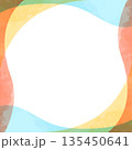 曲線のシンプルな背景、フレーム、水彩カラー、正方形サイズ 135450641