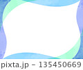 曲線のシンプルな背景、フレーム、水彩カラー 135450669