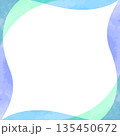 曲線のシンプルな背景、フレーム、水彩カラー、正方形サイズ 135450672