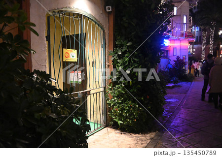 クリスマスイルミネーションの路地裏 クリスマスイルミネーションの路地裏 135450789