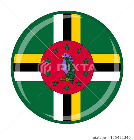 Dominica national round circle flag emblem official icon 135451340