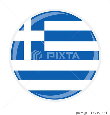 Greece national round circle flag emblem official icon Greece national round circle flag emblem official icon 135451341