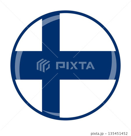 Finland national round circle flag emblem official icon Finland national round circle flag emblem official icon 135451452