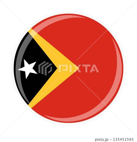 East Timor national round circle flag emblem official icon East Timor national round circle flag emblem official icon 135451593