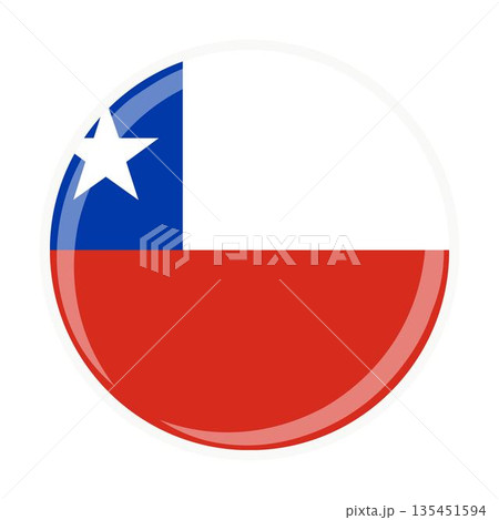 Chile national round circle flag emblem official icon Chile national round circle flag emblem official icon 135451594