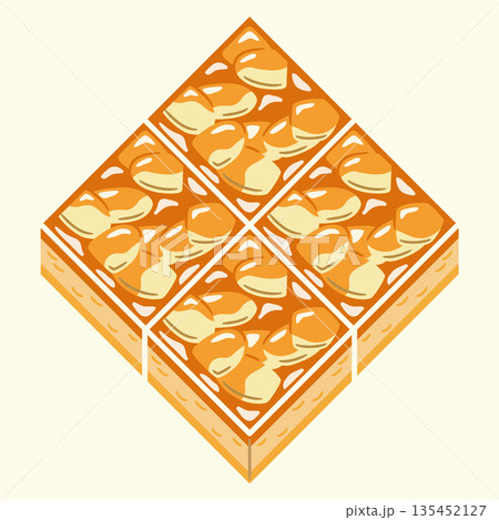 家紋風アイコン　食べ物　フロランタン　お菓子　日本の紋章 135452127