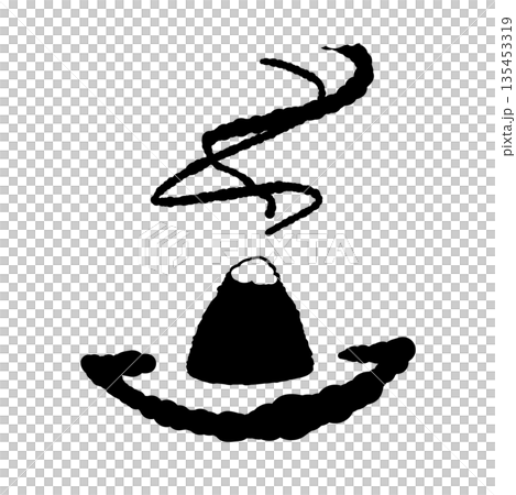 Aroma and fragrance hand-drawn monochrome illustration material set (essential oils, incense, patterns, etc.) 135453319