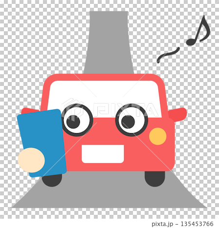 Distracted driving/distracted driving | Cute flat illustrations 135453766