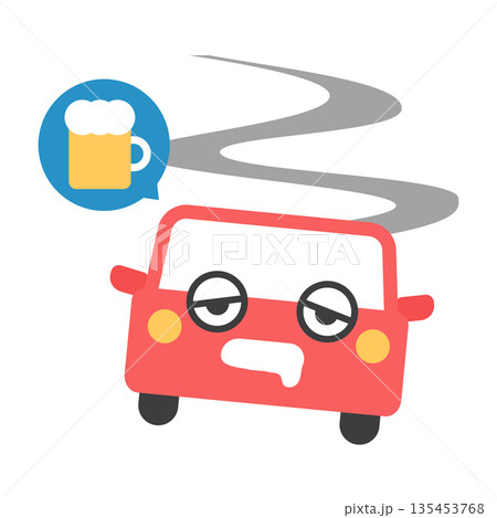 飲酒運転・酒気帯び運転・酒酔い運転のイラスト 135453768