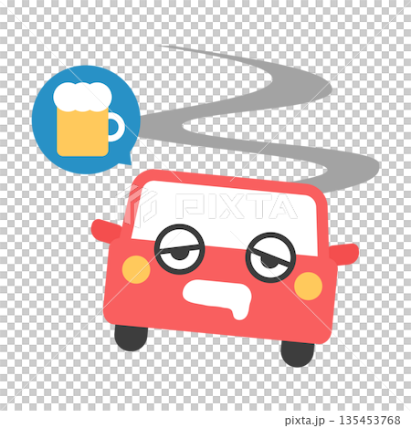 飲酒運転・酒気帯び運転・酒酔い運転のイラスト 135453768