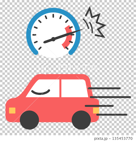 汽車疾馳－簡潔的平面插圖 135453770