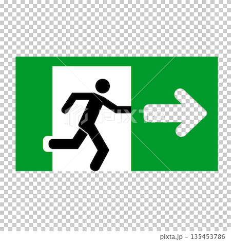 Emergency exit/evacuation route green pictogram icon 135453786