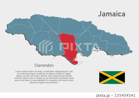 Vector map of Jamaica - Clarendon Parish Vector map of Jamaica - Clarendon Parish 135454541