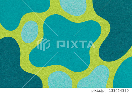 Abstract teal, turquoise and green background with amorphous shapes and spots, paper texture in flat organic design Abstract teal, turquoise and green background with amorphous shapes and spots, paper texture in flat organic design 135454559
