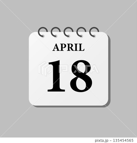 Icon page calendar day - 18 April 135454565