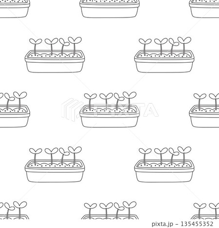 seamless outline pattern of seedlings 135455352