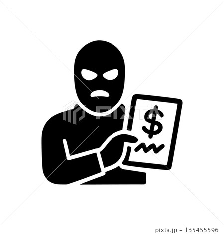 Financial Extortion Ransom Icon 135455596
