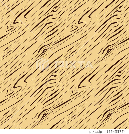 Seamless pattern of wooden lines on a beige background 135455774