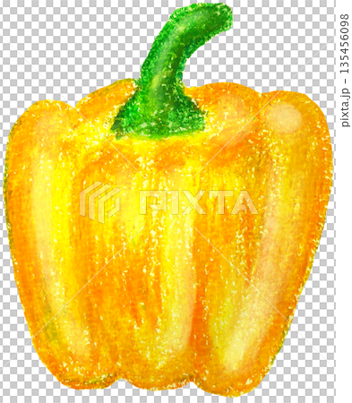 黃辣椒插圖油畫棒繪畫 黃辣椒插圖油畫棒繪畫 135456098