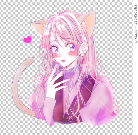 Small animal girl, cat ears, tail, brown Small animal girl, cat ears, tail, brown 135456368