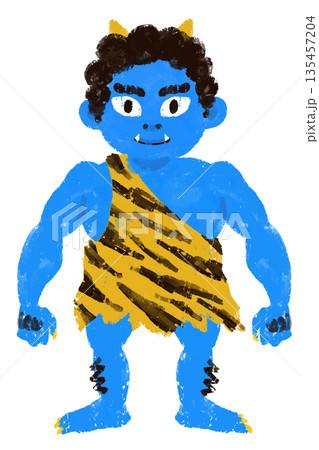 青鬼　節分　キャラ　イラスト　豆まき 135457204