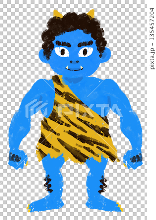 青鬼　節分　キャラ　イラスト　豆まき 135457204