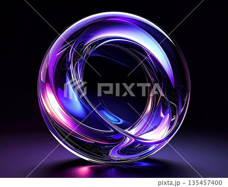 紫色のグラデーションが綺麗なガラスの球体 135457400