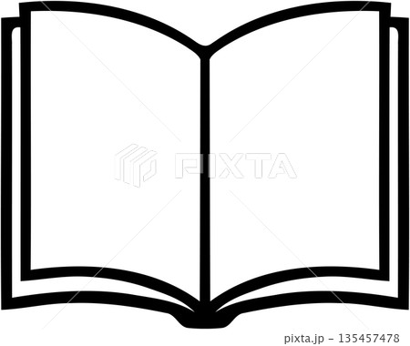 Open Book Line Icon Vector: Minimalist Reading Symbol, Educational Textbook Graphic, Library Literature Illustration and Simple Study Element 135457478
