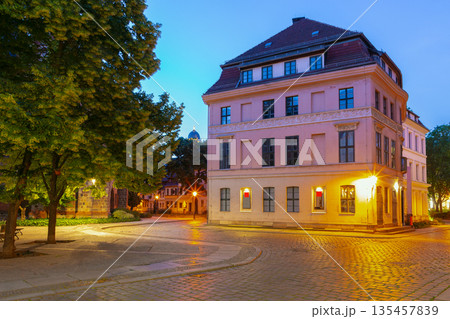 Nikolai Quarter in Berlin Germany at sunrise 135457839