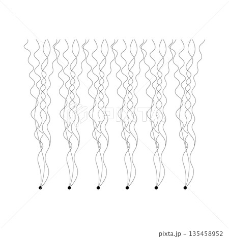 Abstract Minimalist Wavy Lines and Dots Pattern for Data Flow or Neural Network 135458952
