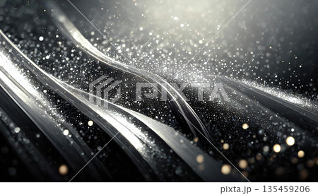 光り輝くシルバー粒子の抽象背景 135459206