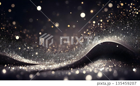 光り輝くシルバー粒子の抽象背景 135459207