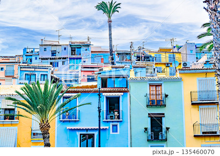 Picturesque and colorful town of Villajoyosa on the shores of the Costa Blanca in Alicante, Valencian Community, Spain 135460070