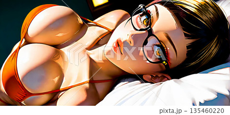 撮影会　ビキニ　ポーズをとる女性 コミック 　[AI生成画像] 135460220