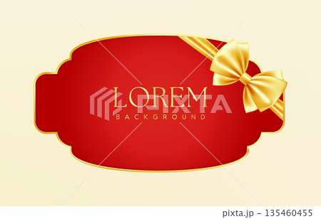 Red Gold Christmas red price tag. Vintage luxury frame Red Gold Christmas red price tag. Vintage luxury frame 135460455