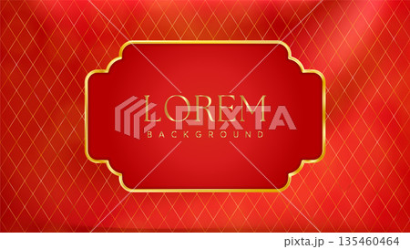 Red Gold Christmas red price tag. Vintage luxury frame Red Gold Christmas red price tag. Vintage luxury frame 135460464