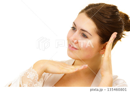 Woman with no makeup Woman with no makeup 135460801