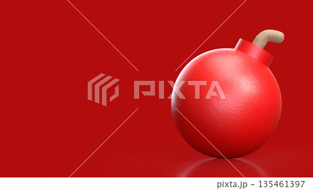 Red Bomb Representing Imminent Danger and High Risk Crisis Concept 3d render. 135461397