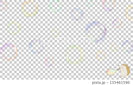 Soap bubbles and hedgehog background Soap bubbles and hedgehog background 135461590