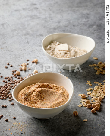 various plant based protein powders 135461782
