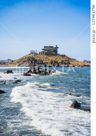 「青森県」対岸から蕪島を望む　八戸市 135461796