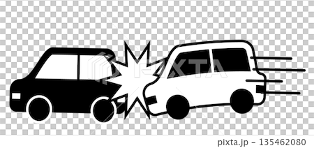 汽車追撞示意圖 - 側視圖 135462080